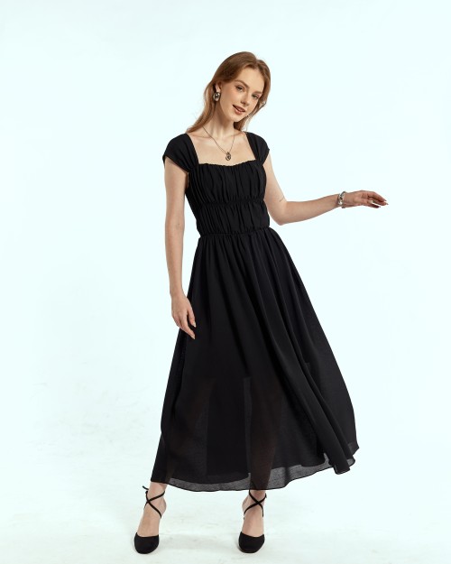 SIXDO Woven Flared Dress for Women